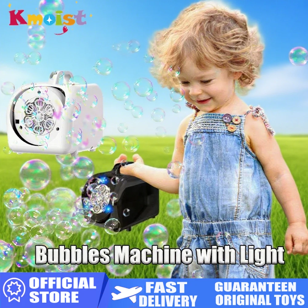 Bubbles Machine ฟองอัตโนมัติเป่า Swing และโหมดเครื่องเขียนพร้อมไฟ LED งานแต่งงานกลางแจ้งของขวัญของเล่นสําหรับเด็ก