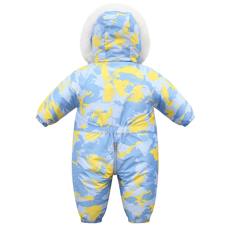 Baby Winter Ski Suit Thicken Baby Jumpsuit Warm Children Clothing Set Waterproof Hooded Boys Overalls New Baby Girls Snowsuit