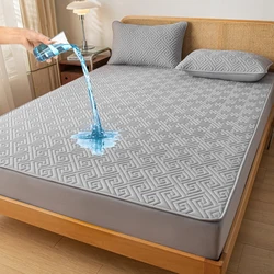 Waterproof Mattress Cover Lattice Fitted Sheet Mattress Protector Twin Full Quuen King Size 160*200 Mattress Cover