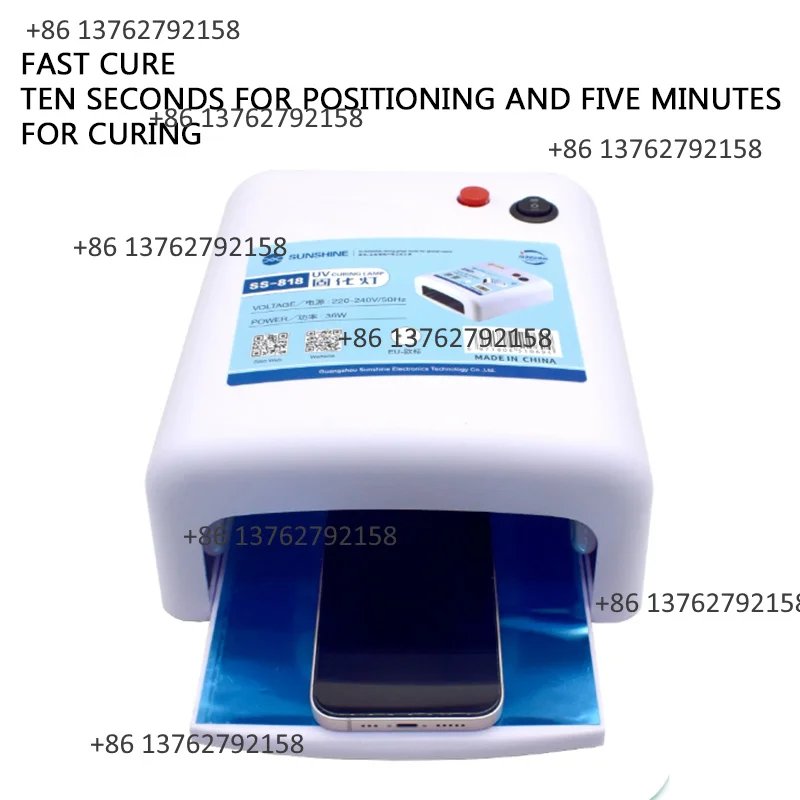 LED UV Curing Lamp Adjustable Timer Shadowless UV Light For Phone Repair Green Oil Film Curing Manicure Gel Nail Baking Light
