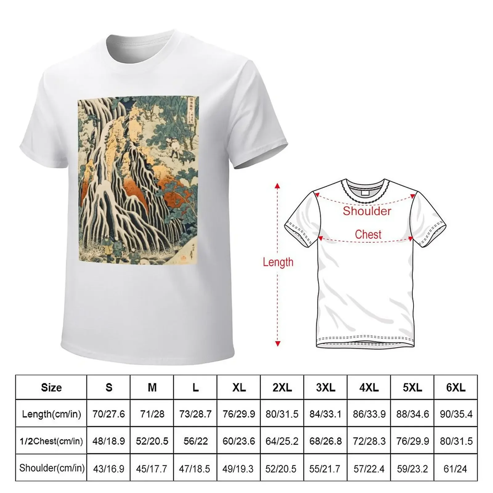 Katsushika Hokusai's Waterfall T-shirt customs new edition for a boy men t shirt