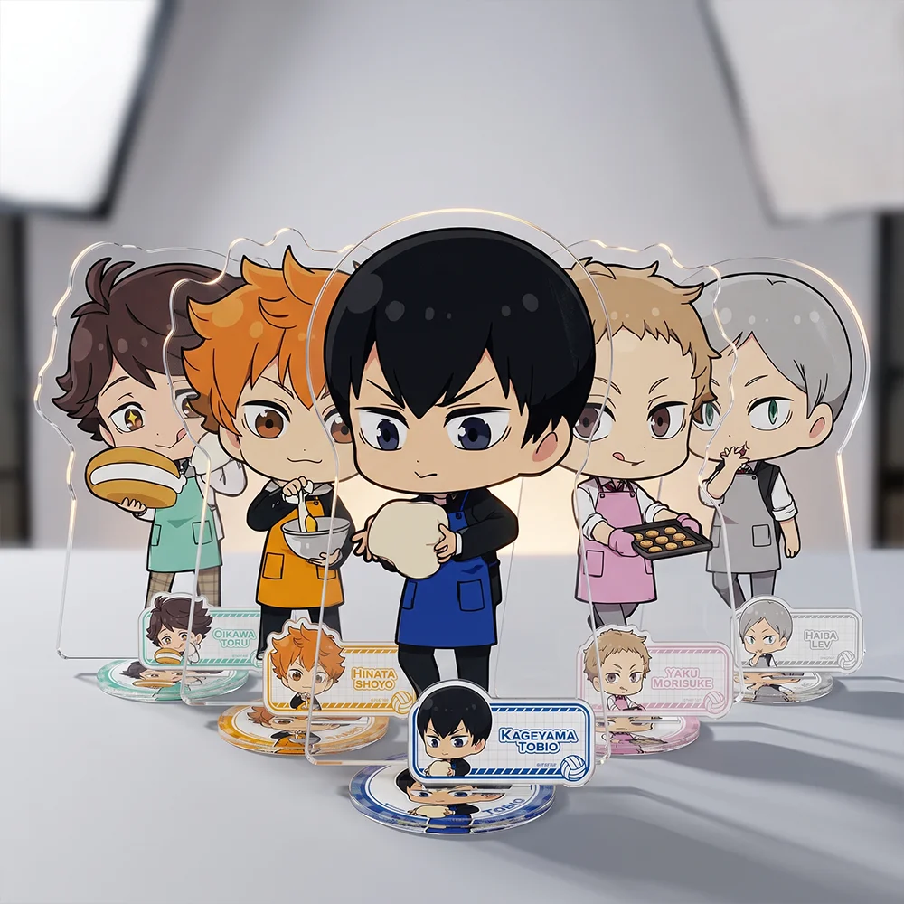 Haikyuu!! Shoyo Hinata Tobio Kageyama TRY THE COOK 10CM Acrylic Stand Keychain 2026 New Anime Stand Desktop Ornament Gift