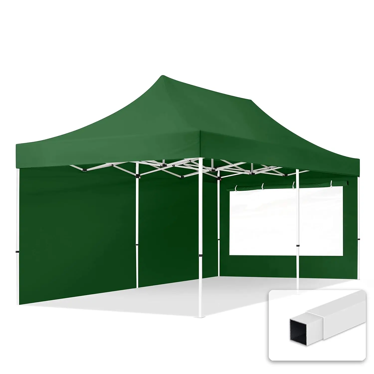 10x20 ft Pop Up Canopy Tent, Steel Frame, Dark Green, Customized