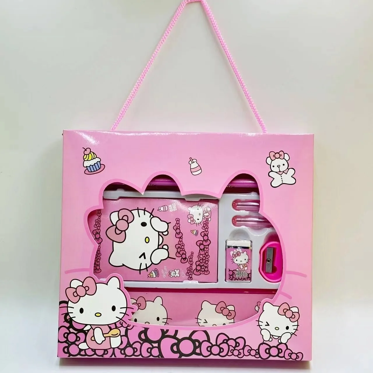 Sanrio Hello Kitty My Melody Kuromi Cinnamoroll Cartoon Stationery Combo Set Gift Box Student Gift Bag School Supplies