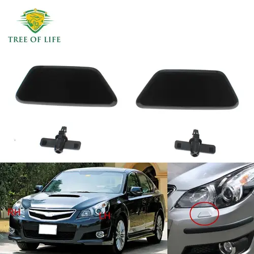 Tapa de la cubierta del boquilla de pulverización de la arandela del faro del parachoques delantero con soporte del conector para Subaru Legacy GT 2010-2014 Outback 2013 2014
