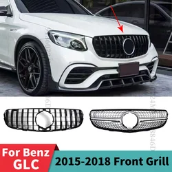 Replacement Part Diamond GT Style Front Inlet Mesh Bumper Grille Grid Grill Refit For Mercedes Benz GLC X253 2015-2018 Tuning