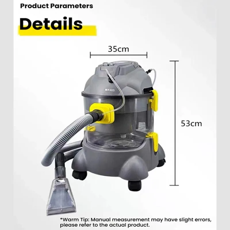 Fabric Cleaning Machine Spray & Vacuum Integrated Spot Extractor Large Suction Separate Clean Dirty Water Tank Wheel Design