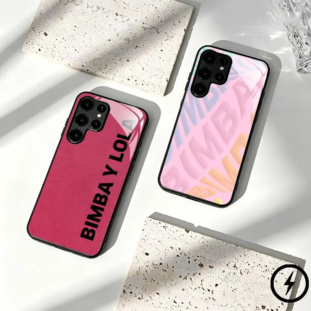 Funda Magnética de Vidrio para Teléfono con Logotipo BIMBA Y LOLA, para Samsung S26 S25 S24 S23 S22 S21 S20 Plus Ultra Fold A