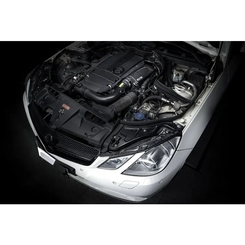 10-13 مجموعات مدخل هواء الكربون الجاف الحقيقي لمرسيدس بنز W212 E200 E260 CGI 1.8T GTR نظام السحب البارد المنوع