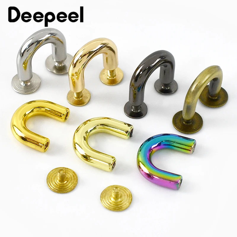 10/20Pcs Deepeel Arch Bridge Screw Connector Hanger Clasp Metal Buckles U Rings Hook Bag Strap Handbag Belt Buckle Accessories