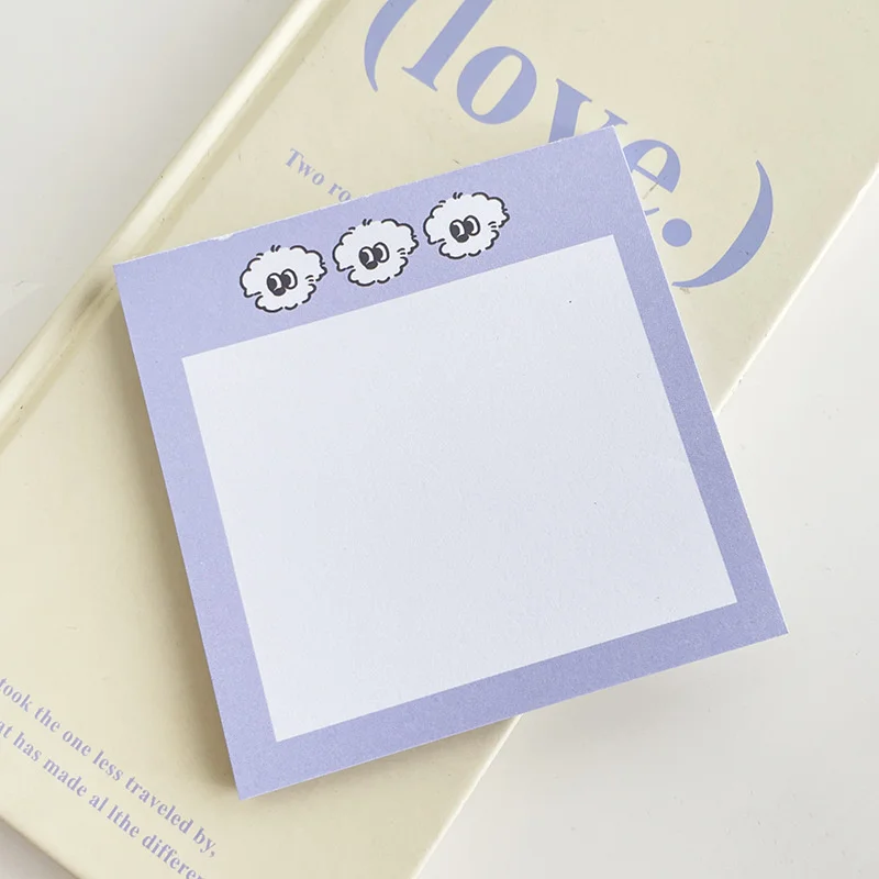 Ins Cartoon Cute Big Eyed Dog Memo Pad Kawaii Square Mini Notepad Dialog Box Message Paper School Stationery 50 Sheets Square