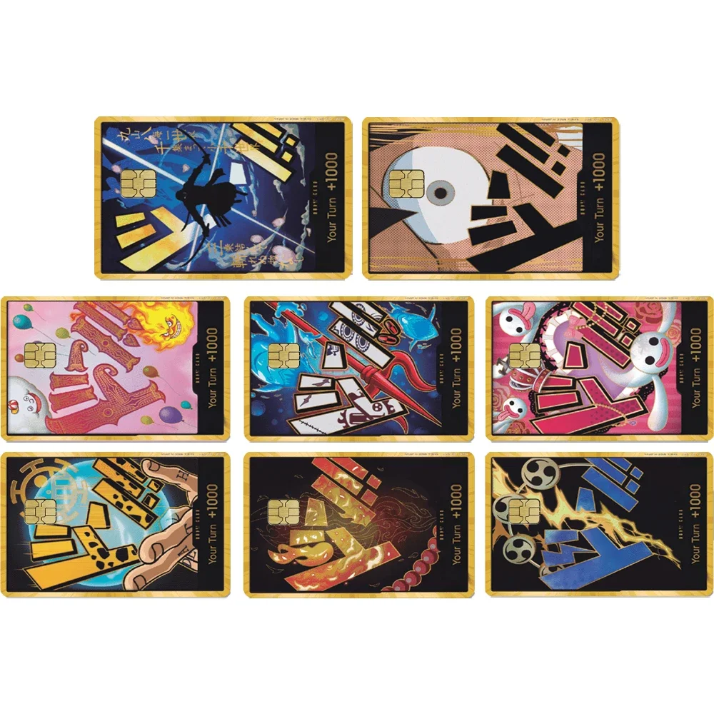 

One Piece Gold Don!! Anime PVC Credit Card Sticker Scratch-resistant Waterproof Front Skin Film Cover for Debit Bank Card Gift