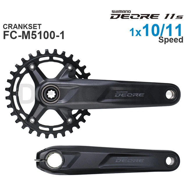 Mechanizm korbowy SHIMANO DEORE FC-M5100 MTB zapewnia precyzyjne i niezawodne zmiany biegów w 1x10 lub 1x11 biegach Oryginał