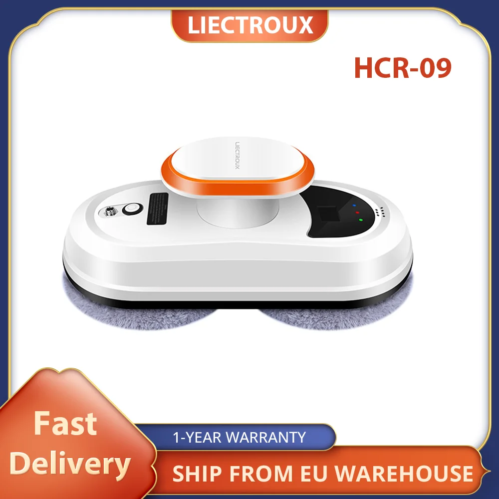 Liectroux HCR-09 Window Cleaning Robot, 90W 2800Pa Suction, 3 Auto Cleaning Modes, UPS Function, Edge Detection,High Efficiency