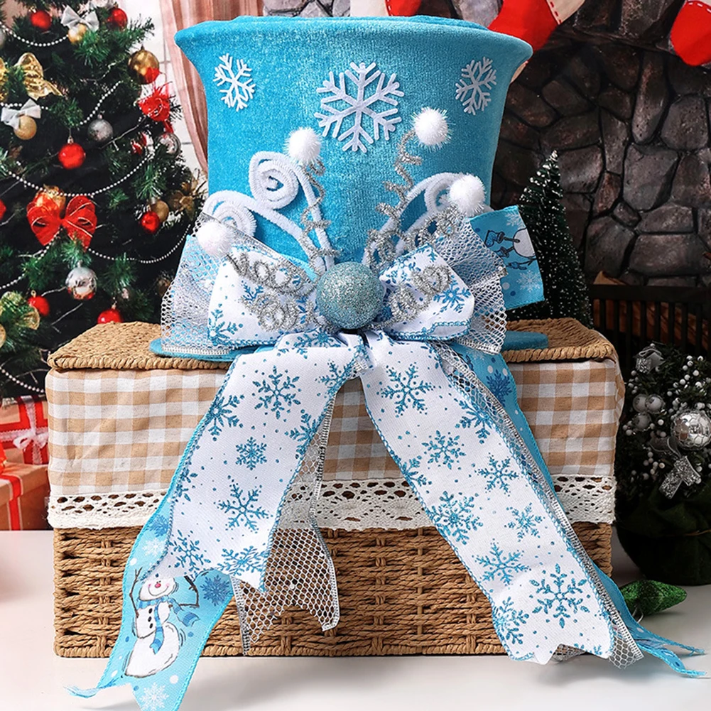 

Праздничный складной цилиндр для рождественской елки с конфетами и бантом, идеальный праздничный декор, украшение для рождественской елки, верхняя елка