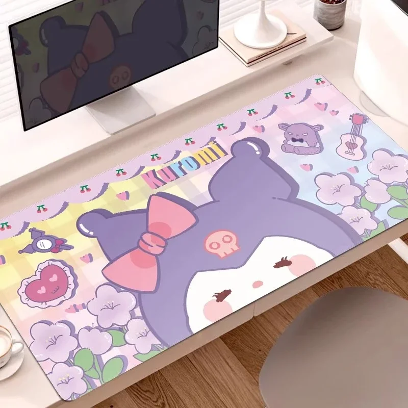 

Высококачественный коврик для мыши Hello Kitty с защитой от скольжения, большой, милый, для девочек, для офисного стола, для киберспорта, для клавиатуры, периферийное устройство Sanrio, подарок
