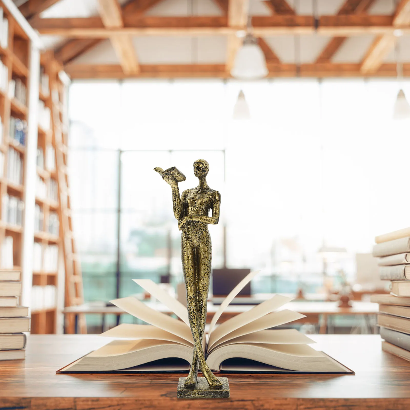 

1pc Reading Man Abstract Resin Thinker Modern Desktop Ornament For Home Decorating Accessories Home Decor Living Room Shelf