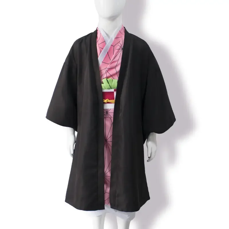 Japanese Anime Cosplay Kamado Nezuko Costume Women Girls Pink Kimono Halloween Costumes