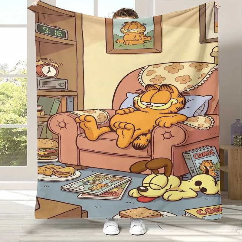 Cute Cartoon G-Garfield Soft Flannel Throw Blanket,Cozy Warm Blanket for Bed,Sofa,Living Room,Picnic,Camping,Home Decor,Gift Kid