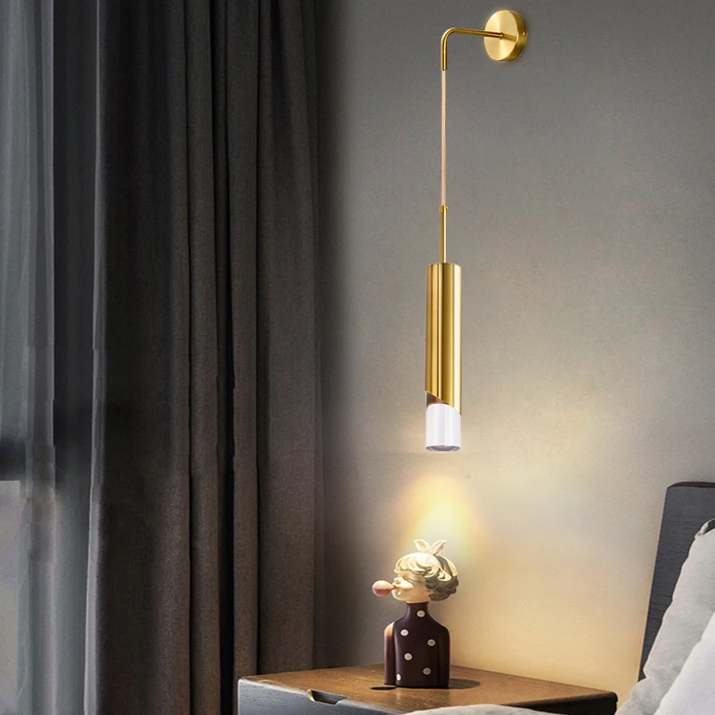 

Nordic bedside lamp wall lamp minimalist living room TV background wall light luxury hotel aisle lamp staircase balcony bedroom
