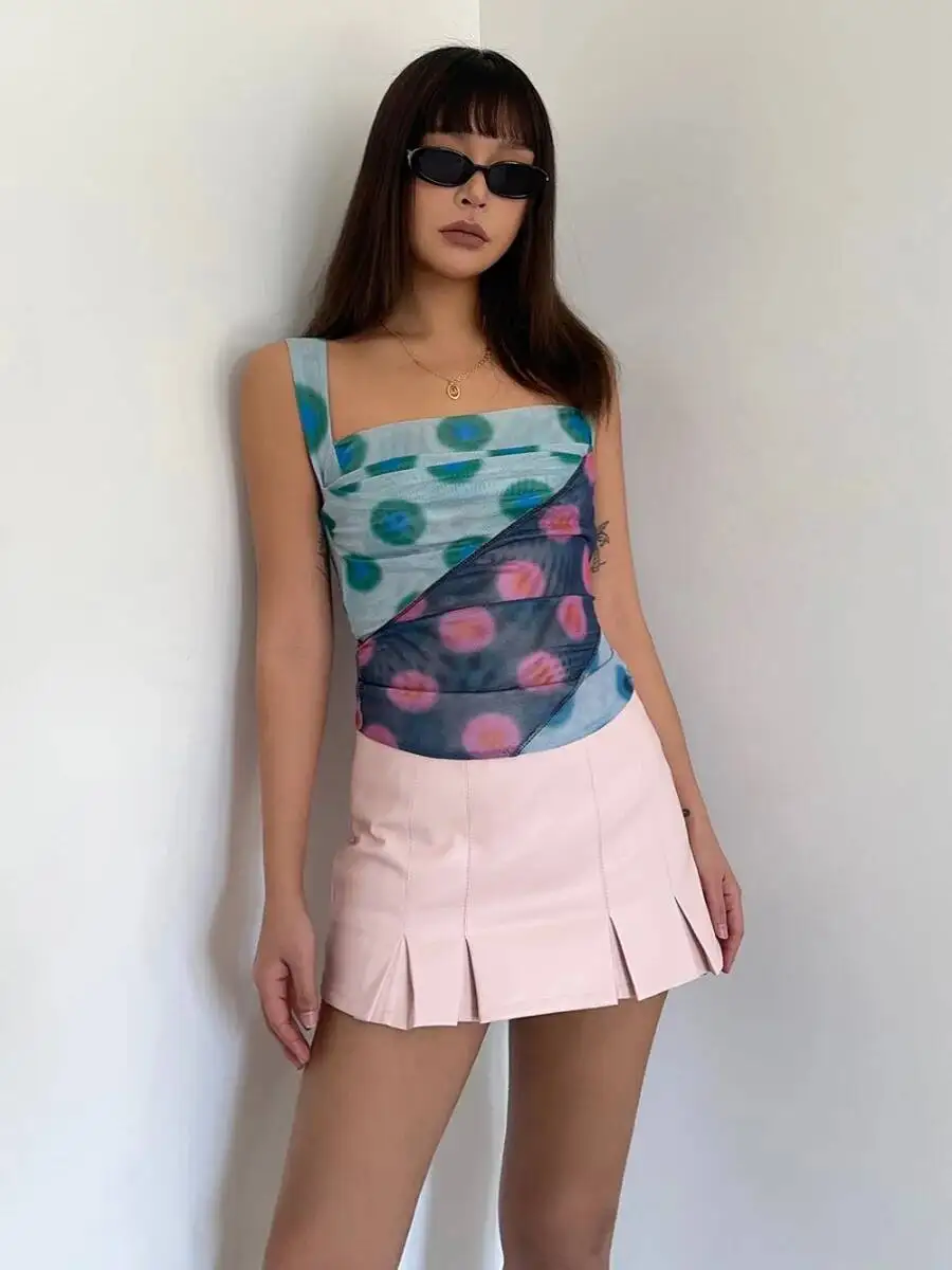 Women's Summer New Pure Desire Wind Spicy Girl Low Waist Pleated Skirt Design Sense  Slim A-line Wrap Buttocks Mini Skirt 53J6