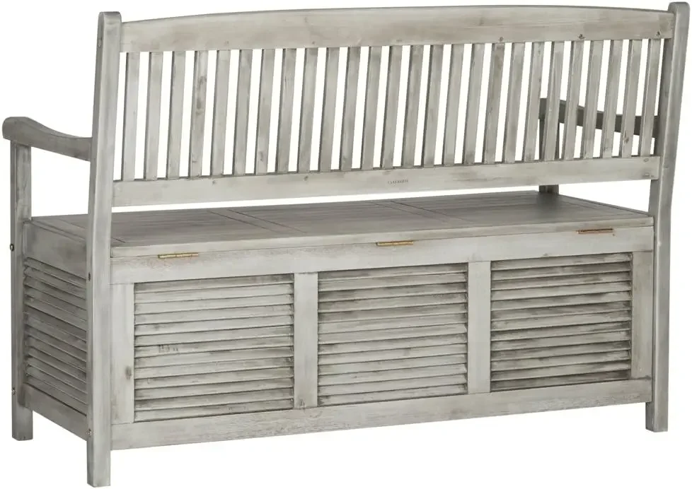 Safavieh-Banc de Rangement Gris, Collection Outdoor, Bris1919