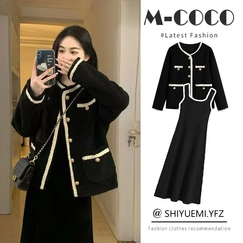 

Универсальная твидовая куртка из овечьей шерсти, женская утолщенная укороченная корейская версия, новинка 2025, модная овечья бархатная куртка во французском стиле