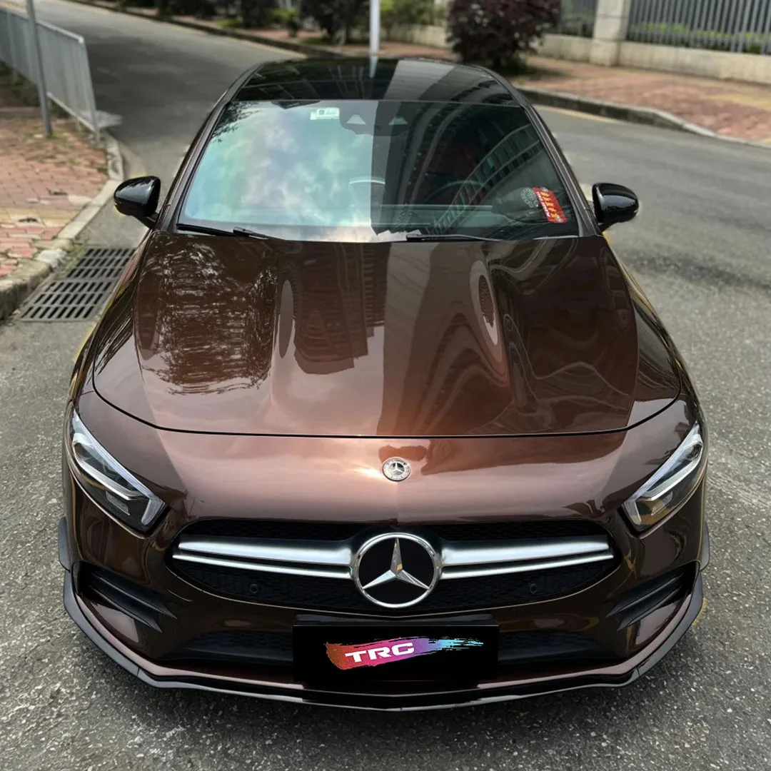 High quality car color changing film liquid metal cocoa brown glossy PET vinyl film car film factory wholesale