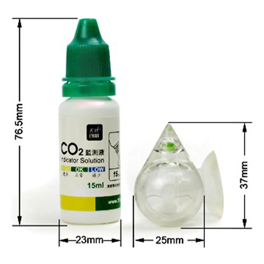 15ML CO2 Indicator Solution PH Long Term Indicator Monitor Tester Used with Fish Tank CO2 Monitor Glass Drop Checker