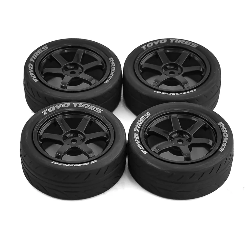 4 قطعة 1/10 RC إطارات سيارات السباق على الطريق بجولة الانجراف إطار سيارة عجلة ل Tamiya TT01 TT02 TA06 XV-01 PTG-2-ABIU