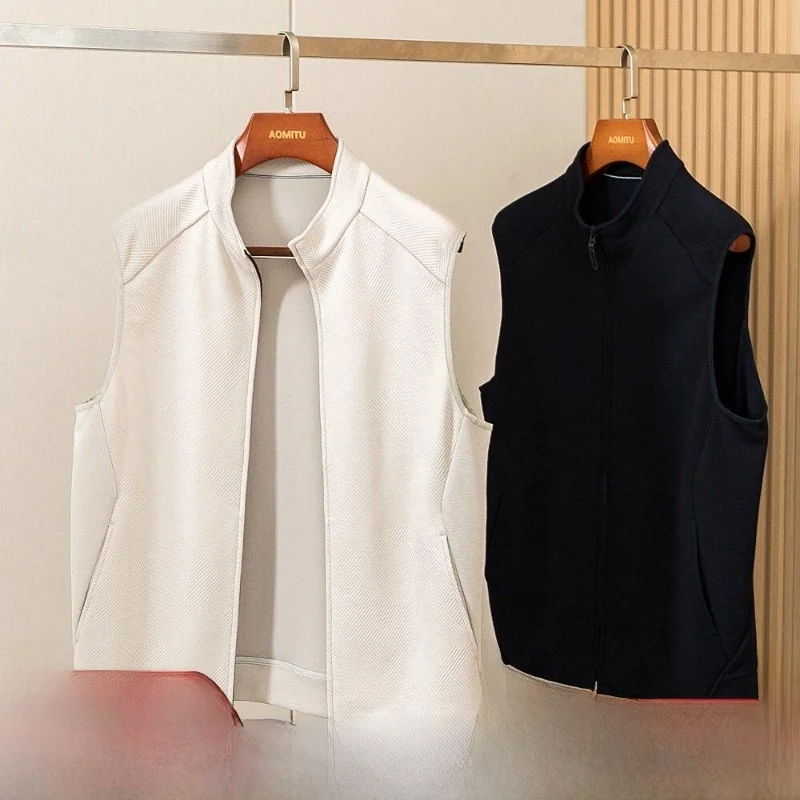 

Итальянский роскошный мужской шерстяной жилет: стильный, теплый, ветрозащитный, для осени и зимы, модный, простой дизайн