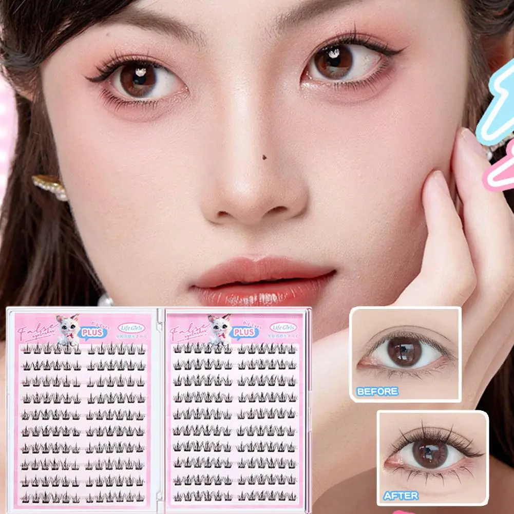 Glue-Free False Eyelashes: Natural Sunflower Style Everyday False Volumised 2026 High-Capacity Curl Segmented Lashes Eyelas X2B8