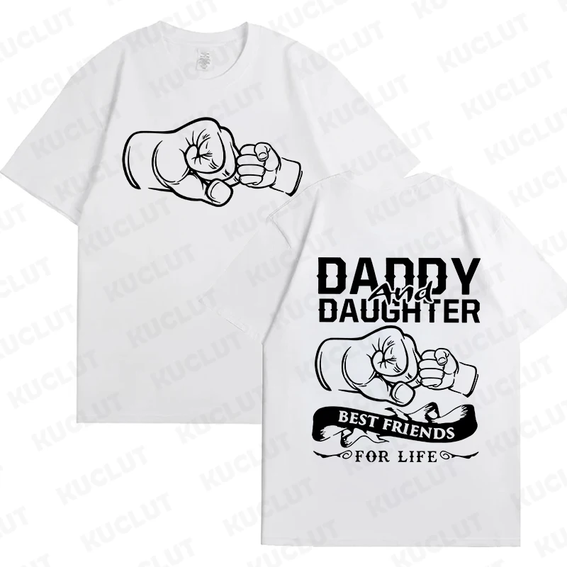 Fashion Family Matching Outfits Daddy and Daughter T-Shirts Oversized Tops Father\'s Day Gift Short Sleeve Tees Kids Clothing