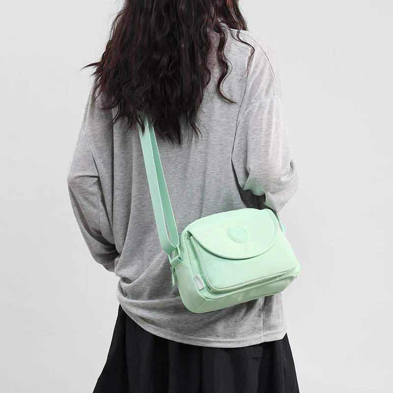 

Fashion Macaron Portable Small Square Shoulder Bags Lightweight Ladies Crossbody Bags Casual Nylon Mommy Phone Messenger Bags