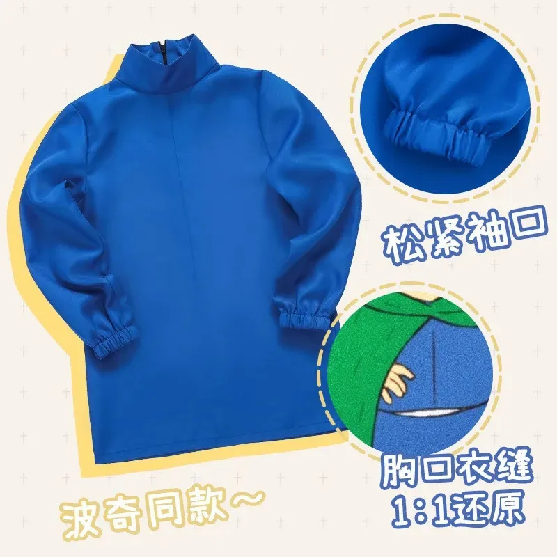 2025 yiyi Anime Ousama Cosplay Costume Bojji Outfit Green Cloak Ranking Party Carnival Suit for Adult Kids of Kings Kawa