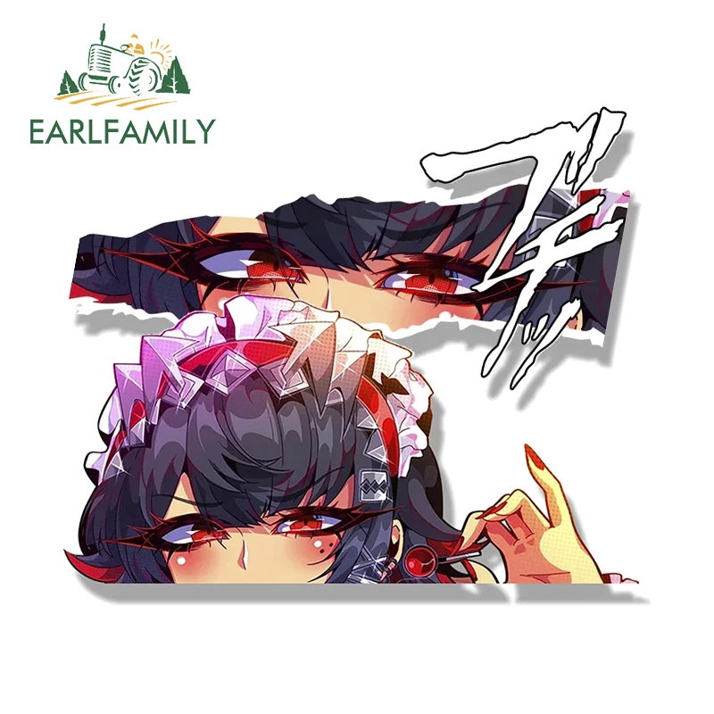 EARLFAMILY Gyaru Ellen Joe Fanart Car Sticker Zenless Zone Zero Chibi Big Head Custom Decal Cartoon Peek Girl Slap Sticker
