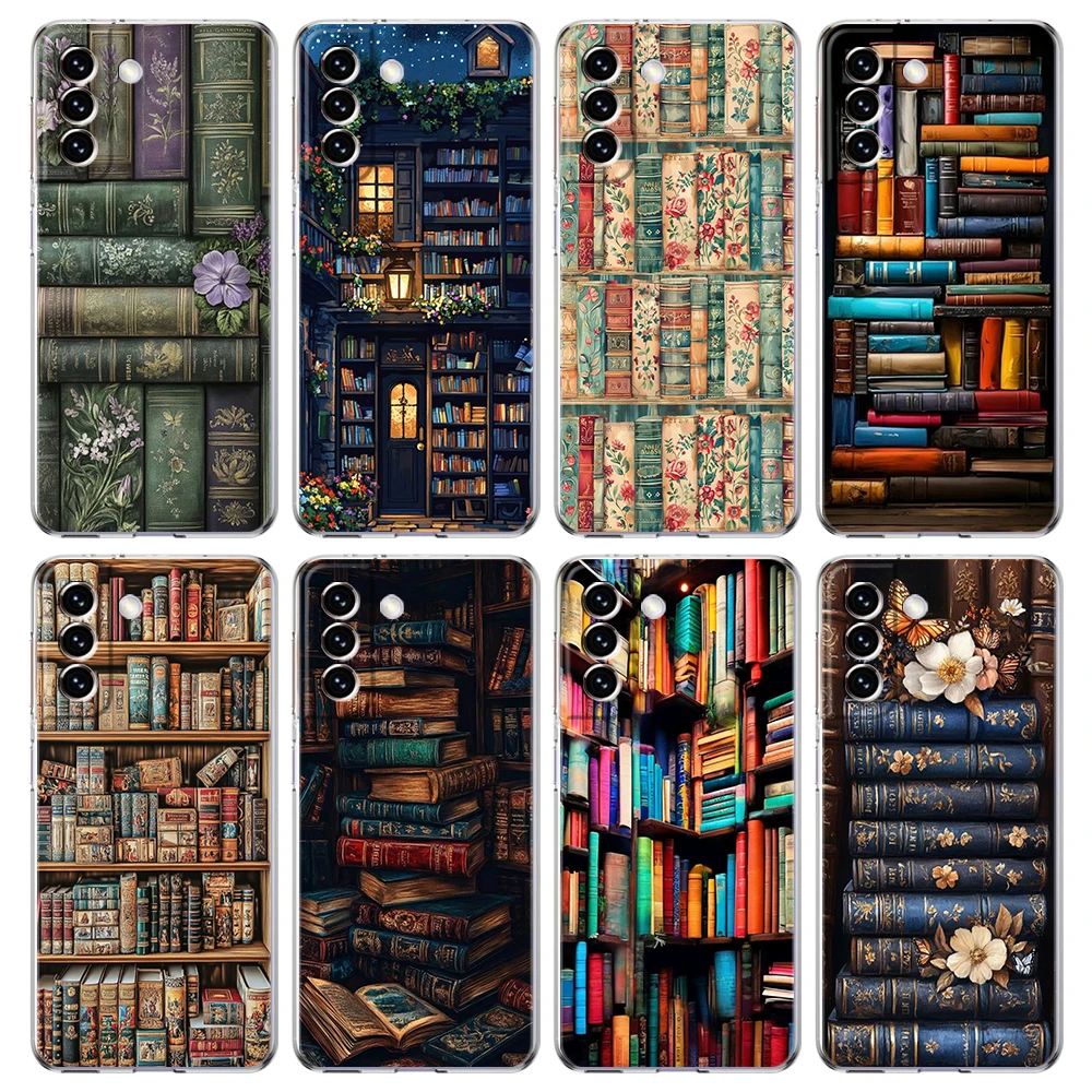 Transparent Phone Case Cover for Samsung Galaxy S25 S24 S23 S22 S20 S21 FE Ultra S24 S23 S10 S10E Plus Vintage  Bookcase Painted