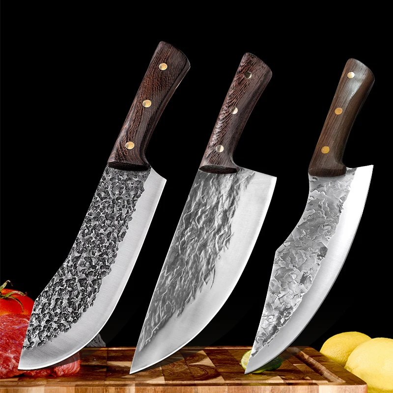 

Forged Butcher Knife Kitchen Stainless Steel Meat Chopping Boning Knife Serbian Chef Slicing Cutter Fishing Tools Gift Knife