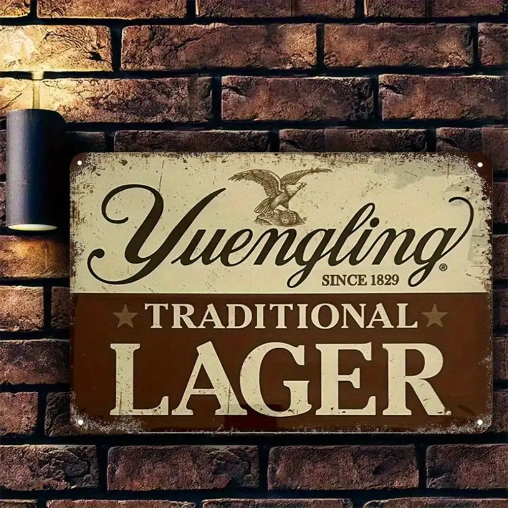 Yuengling Bier-Wandschild, Vintage-Metalldose, 20,3 x 30,5 cm, Adler-Dekor, für drinnen und draußen