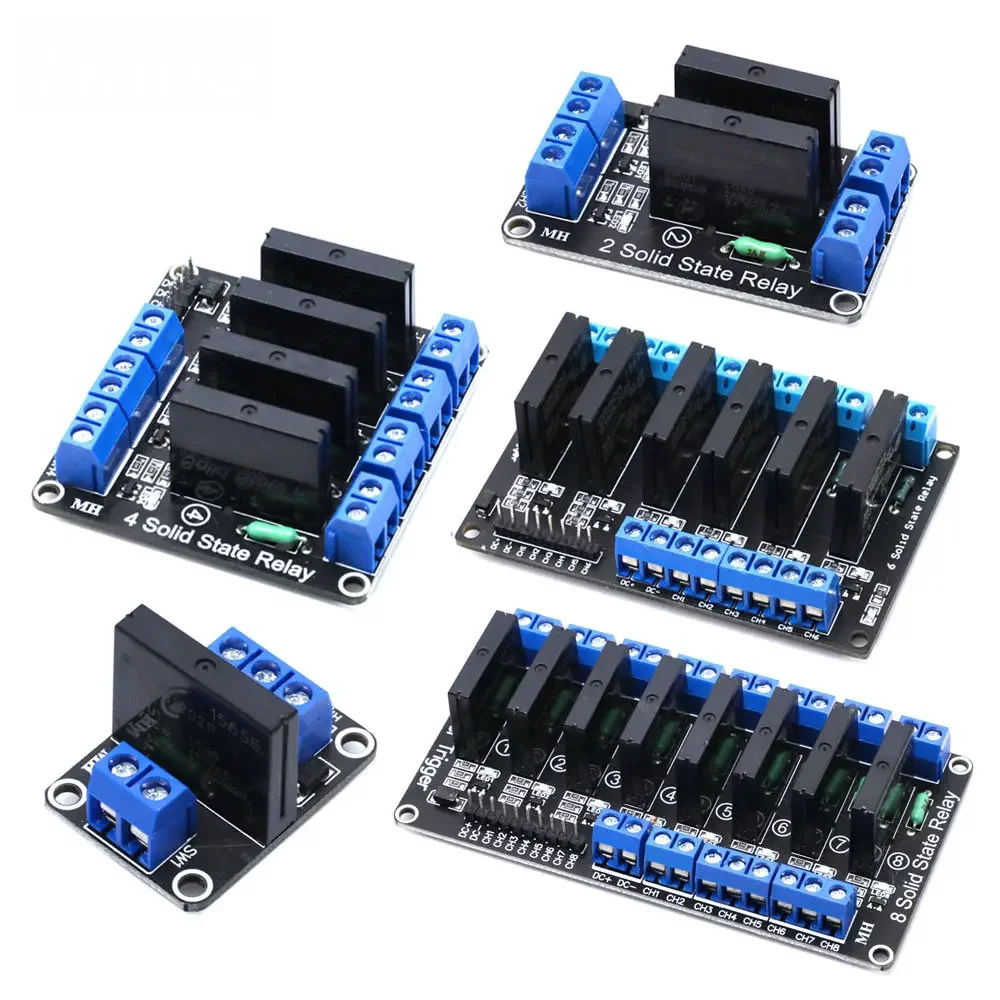 Relay Module Solid State High Level 5V 12V 24V DC 1 2 4 8 Channel SSR Solid State Relay Module For ARDUINO G3MB-202P SSR AVR DSP