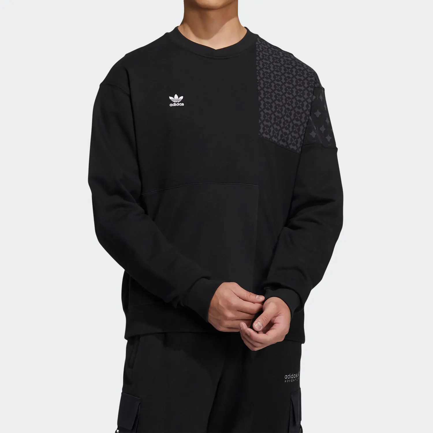 

Adidas Originals Three Leaves Mens Comfortable Casual Wide Head Sports Sweatshirt HC0565