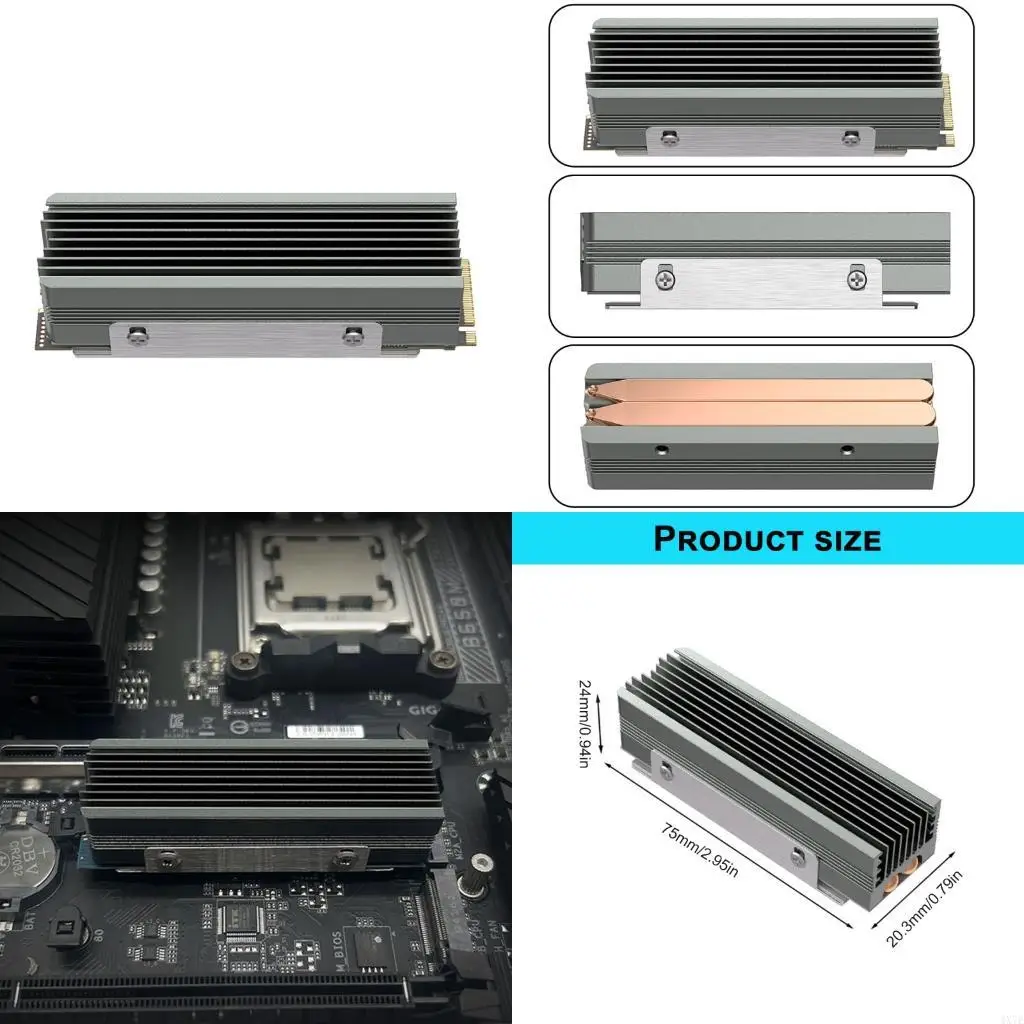 

4X7E универсальные алюминиевые охладители SSD M.2 с теплоотводом, проводящая прокладка, совместимая с односторонними NVME