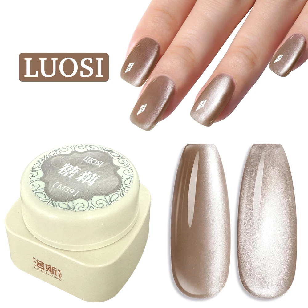 

LUOSI New Jar Colored Cat Eye Nail Gel, High-Density Magnetic, Shiny & Long-Lasting Brilliant Luster