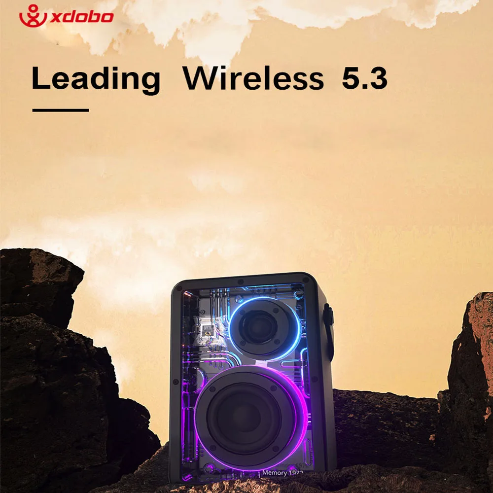 XDOBO BMTL Memory 1972 Wireless Bluetooth 5.3 Speaker 80W High Power Outdoor Portable Sound Atmosphere Light with RGB Light