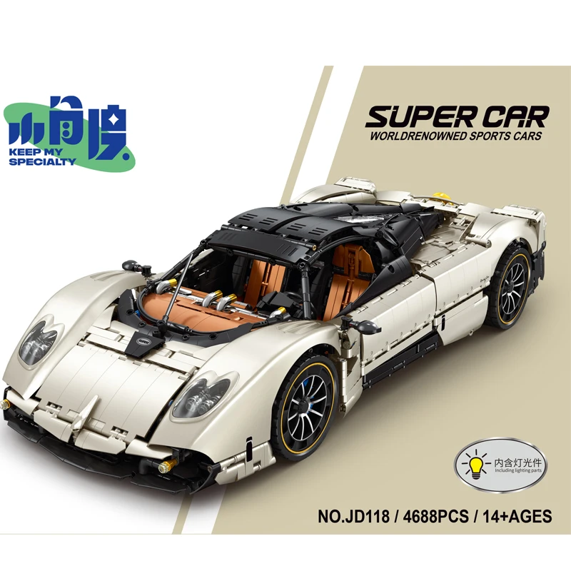 JD118 سباق السيارات الرياضية Hypercar نموذج اللبنات الطوب لغز الجمعية ألعاب أطفال عيد ميلاد هدية الكريسماس للأطفال #4