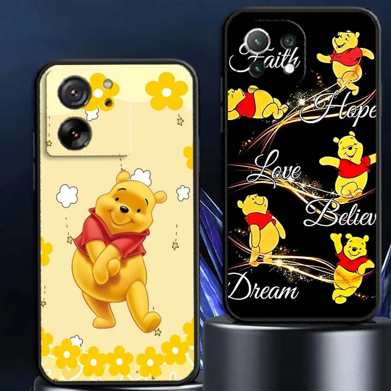 

Cute Winnie the Pooh Anime For Xiaomi Mi 15 14 13 13T 12 12T 12S 11 11i 11T Pro Ultra Lite 5G Black Soft Cover