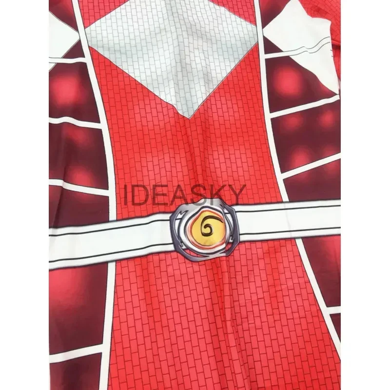 Combinaison de super-héros pour hommes et garçons, rouge et bleue, Power Samurai Sentai Shinkager Rangers, Zentai Mystic Force, pour fête, carnaval, Halloween, cosplay
