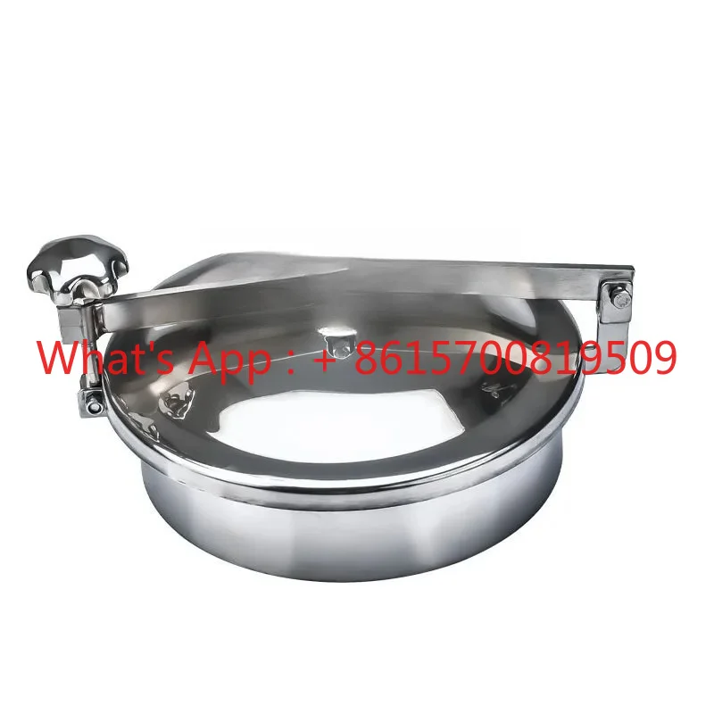 304 sanitary grade manhole cover stainless steel quick opening atmospheric manhole wine can circular flanged hand hole