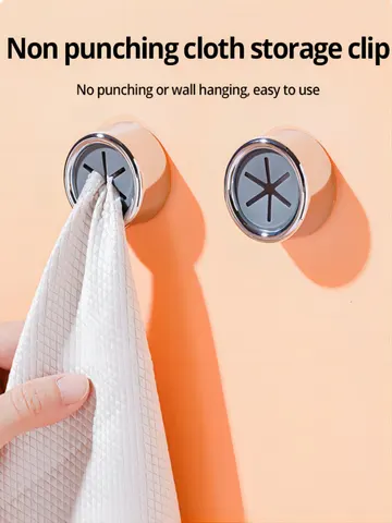 3PCS Non Punching Dishwashing Cloth Storage Clip Dishcloth Clip Kitchen Household Gloves Hook Towel Rack Hole Clip Wall Hanging