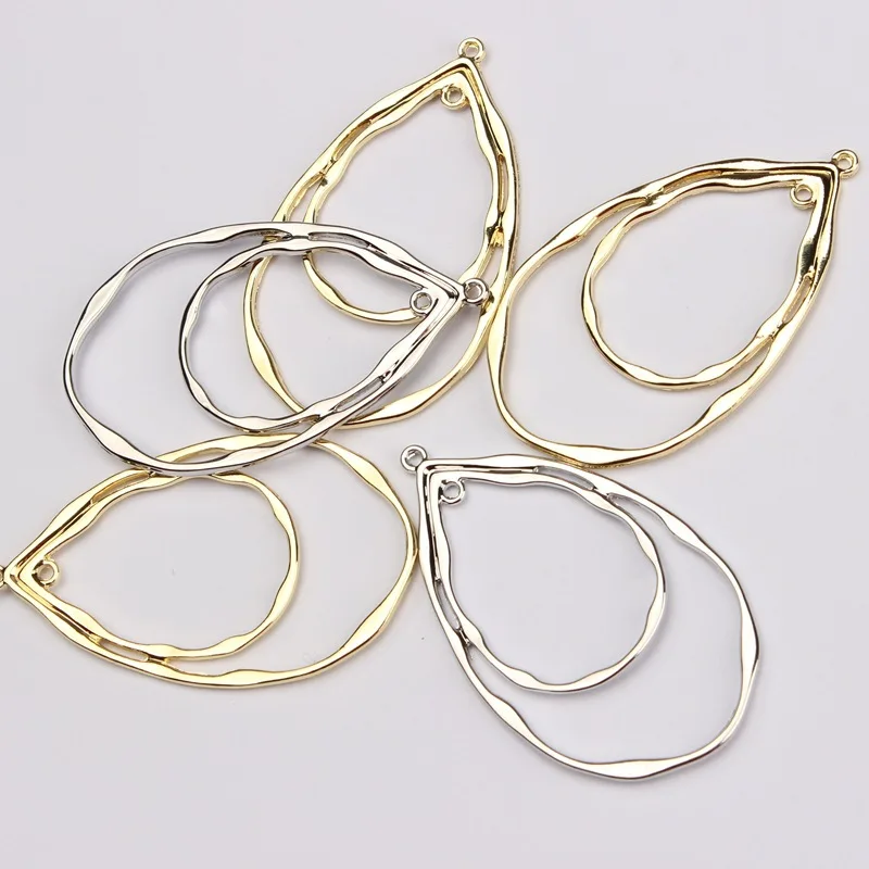 DIY Jewelry Making Supplies Geometric Zinc Alloy Charms with Hollow Design